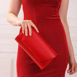 Kırmızı Cilt Zincirli Abiye Çanta SH-01 RUBRICA 