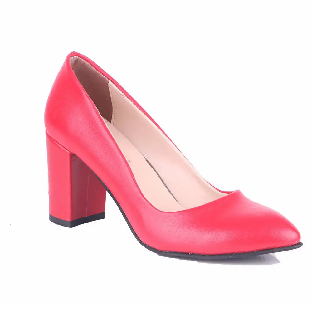 Kırmızı Kısa Topuklu Ayakkabı MA-024