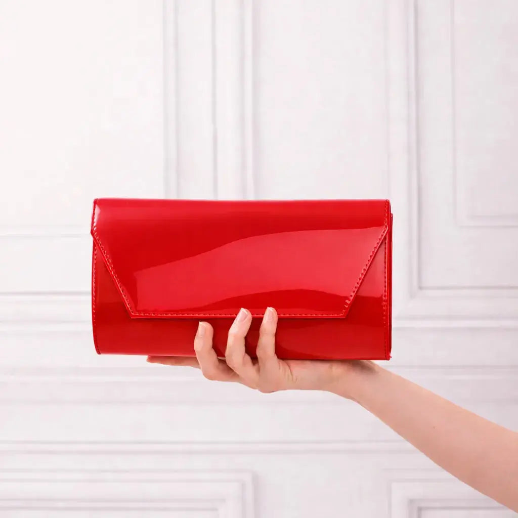 Kırmızı Rugan Zincirli Abiye Çanta SH-01 RUBRICA 