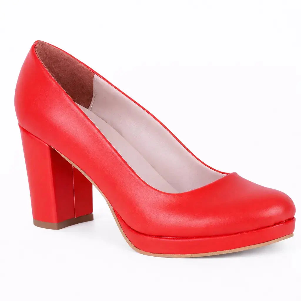 Kırmızı Topuklu Platform Ayakkabı MT-01 RUBRICA 