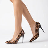 Leopar Baskı Stiletto Ayakkabı Çanta Takım RA-021