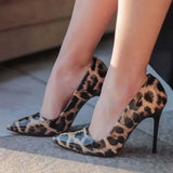 Leopar Rugan İnce Topuklu Stiletto Ayakkabı MA-021