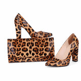 Leopar Topuklu Ayakkabı Çanta Set RA-023 RUBRICA 