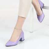Lila Kısa Topuklu Ayakkabı MA-024