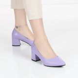 Lila Kısa Topuklu Ayakkabı MA-024