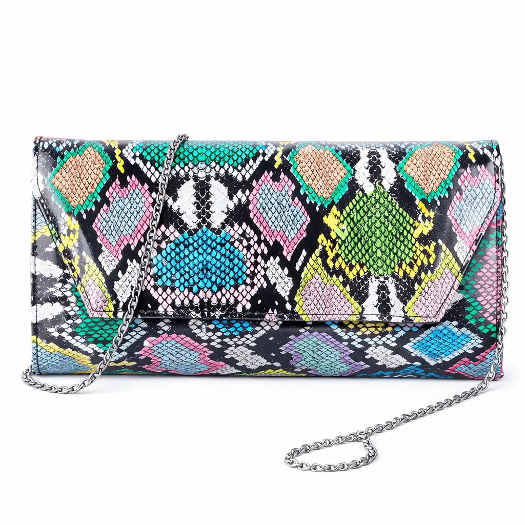 Mavi Baskı Alçak Topuklu Ayakkabı Çanta Takım RA-017
