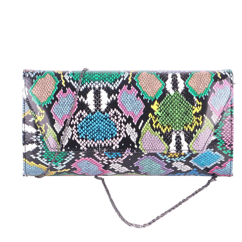 Mavi Baskı Topuklu Ayakkabı Çanta Takım RA-024 RUBRICA 