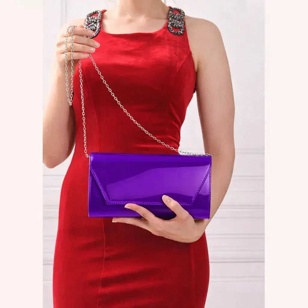 Mor Rugan Zincirli Abiye Çanta SH-01 RUBRICA 