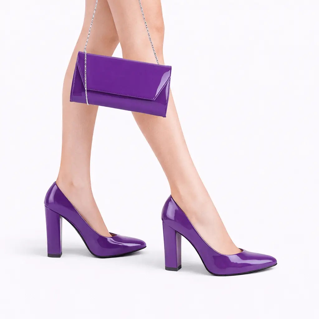 Mor Topuklu Ayakkabı Çanta Set RA-023 RUBRICA 