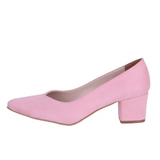 Pembe Süet Alçak Topuklu Ayakkabı RA-162