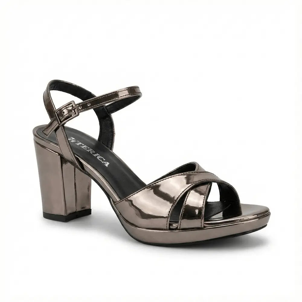 Platin Ayna Bilekten Bağlamalı Sandalet RA-160