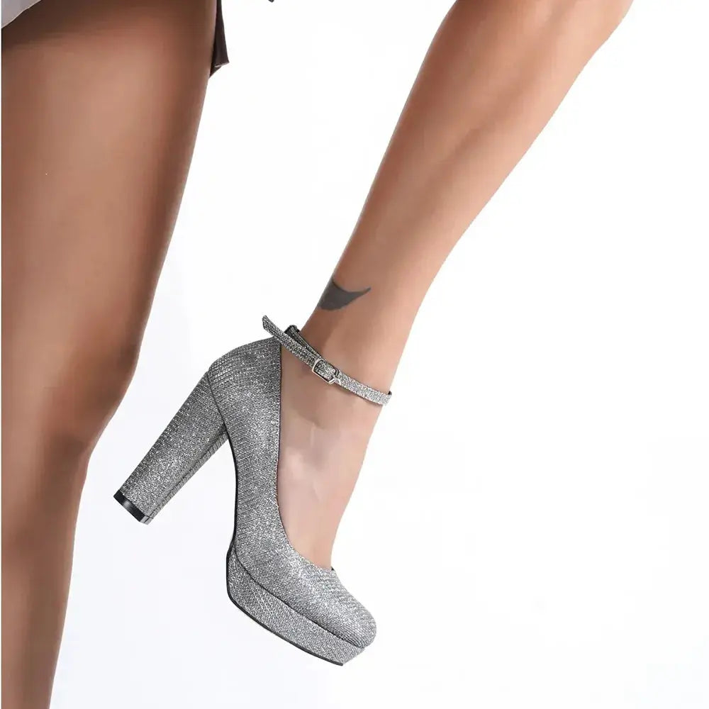 Platin Bilekten Bağlamalı Platform Ayakkabı RA-210