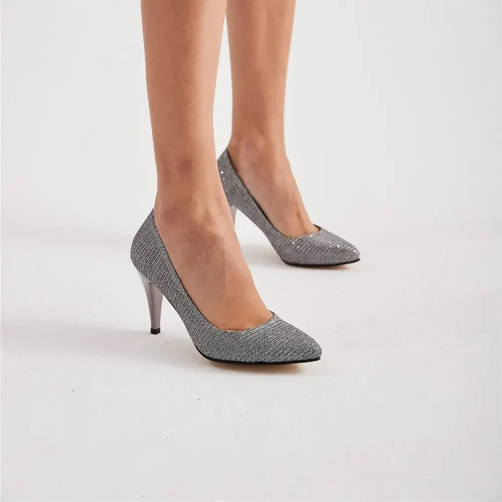 Platin Çupra 7 cm Topuklu Ayakkabı MA-017