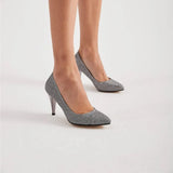 Platin Çupra 7 cm Topuklu Ayakkabı MA-017