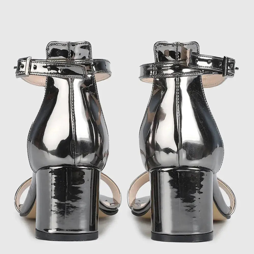 Platin Tek Bant Topuklu Ayakkabı RA-155