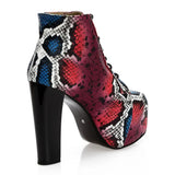 Renkli Kalın Topuklu Bağcıklı Platform Bot RA-010