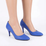 Saks Mavisi 7 cm Topuklu Ayakkabı MA-017