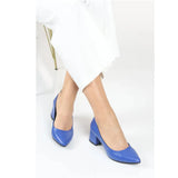 Saks Mavisi Alçak Topuklu Ayakkabı RA-162