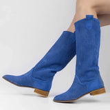 Saks Mavisi Kadın Yazlık Delikli Çizme RA-8011