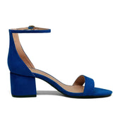 Saks Mavisi Süet Tek Bant Topuklu Ayakkabı RA-155