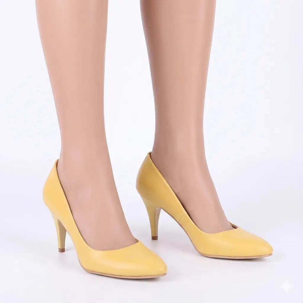 Sarı 7 cm Topuklu Ayakkabı MA-017