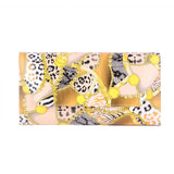 Sarı Baskı Topuklu Ayakkabı Çanta Takım RA-024 RUBRICA 