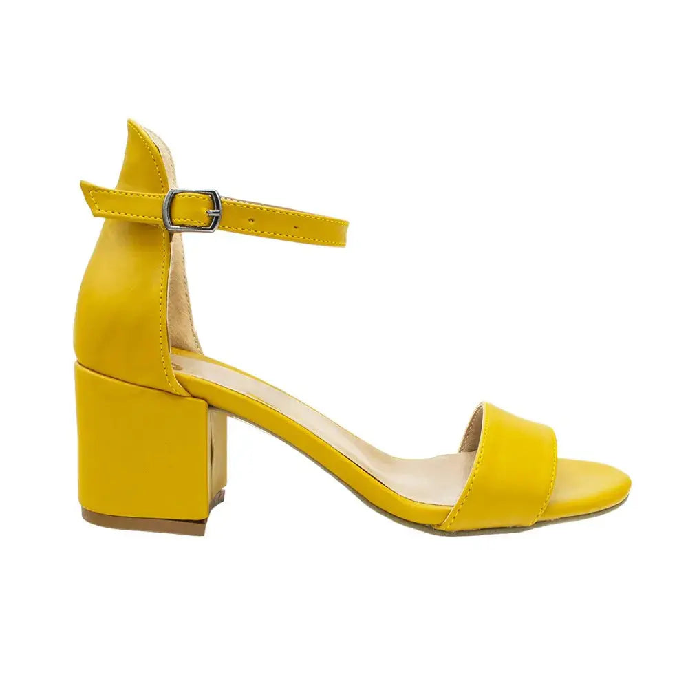 Sarı Tek Bant Topuklu Ayakkabı RA-155