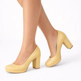 Sarı Topuklu Platform Ayakkabı MT-01 RUBRICA 