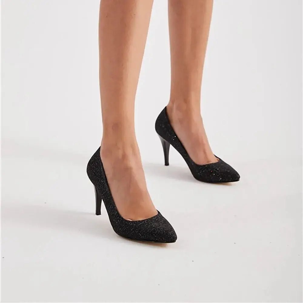 Siyah Çupra 7 cm Topuklu Ayakkabı MA-017
