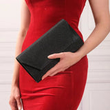 Siyah Çupra Zincirli Abiye Çanta SH-01 RUBRICA 