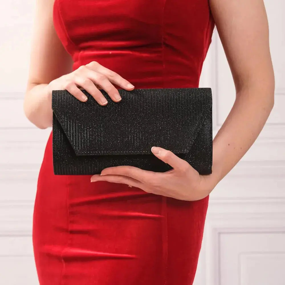 Siyah Çupra Zincirli Abiye Çanta SH-01 RUBRICA 