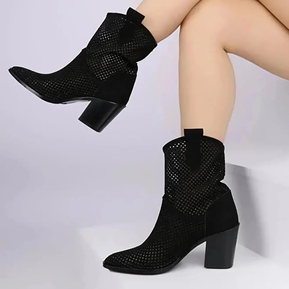 Black Heeled Western Cowboy Boots for Women image 0
