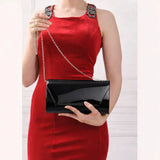 Siyah Rugan Zincirli Abiye Çanta SH-01 RUBRICA 