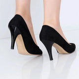 Siyah Süet 7 cm Topuklu Ayakkabı MA-017