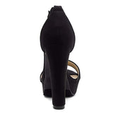 Siyah Süet Platform Yüksek Topuklu Ayakkabı RA-157