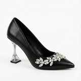 Siyah Taş Detaylı Topuklu Ayakkabı RA-510