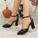 Siyah Tek Bantlı Topuklu Ayakkabı RA-062