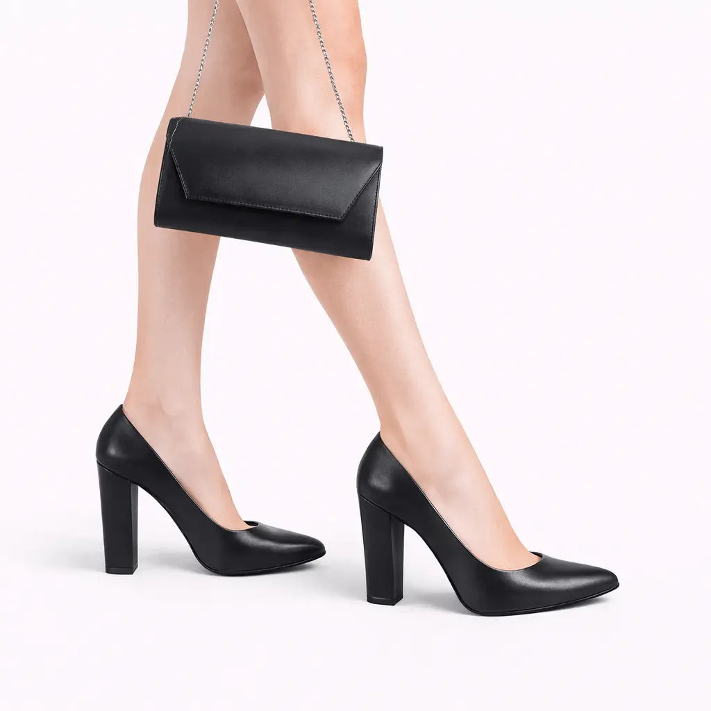 Siyah Topuklu Ayakkabı Çanta Set RA-023 RUBRICA 