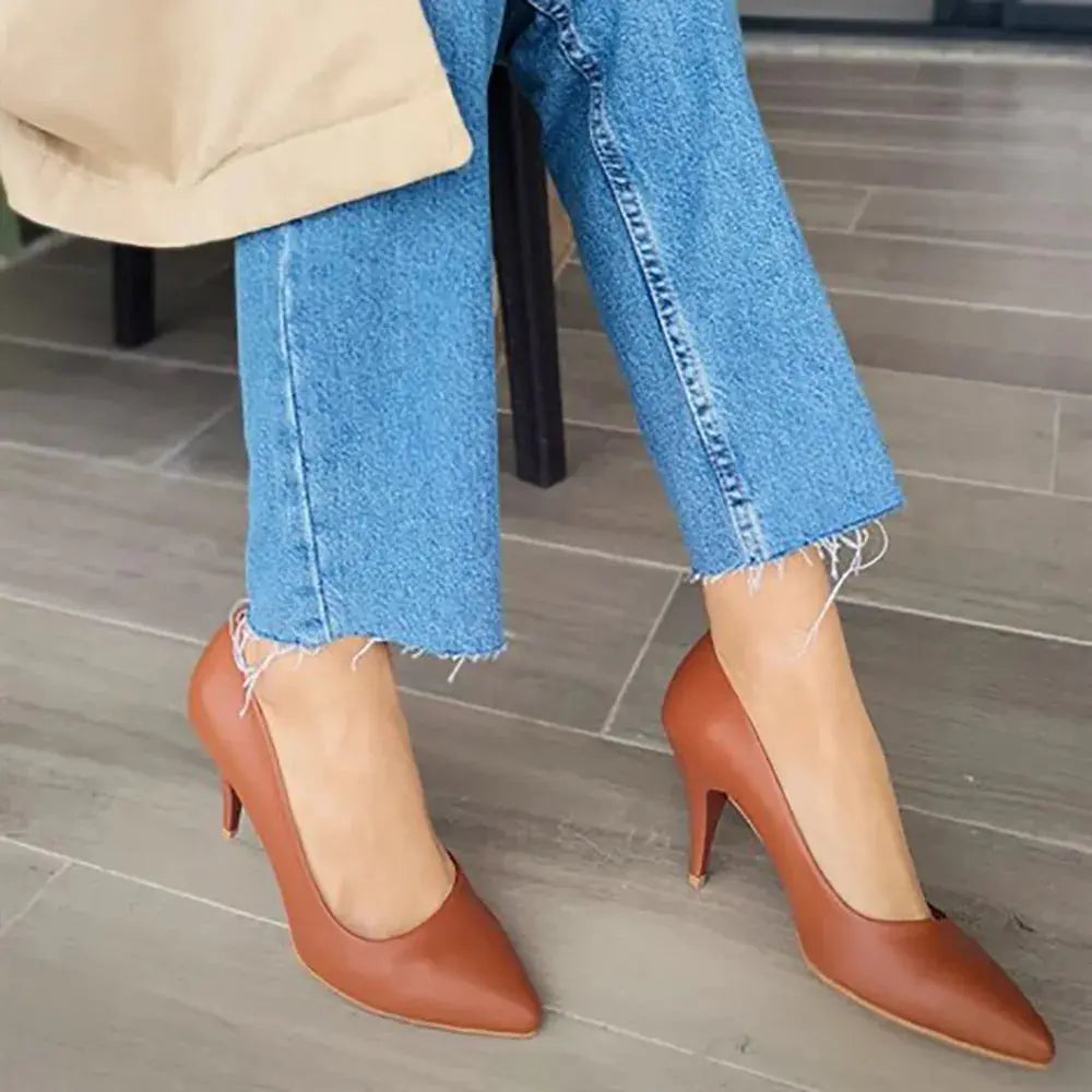 Taba 7 cm Topuklu Ayakkabı MA-017