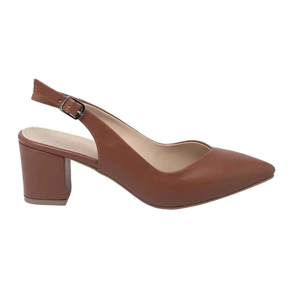 Taba Bilekten Bağlamalı Kalın Topuklu Ayakkabı MA-028