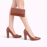 Taba Topuklu Ayakkabı Çanta Set RA-023 RUBRICA 