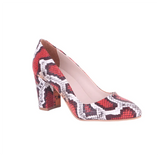 Turuncu Baskı Topuklu Ayakkabı Çanta Takım RA-024 RUBRICA 